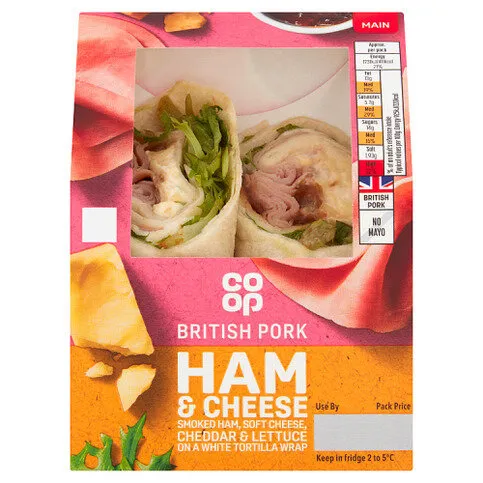 Co Op Sandwich Ham & Cheese Wrap 1s
