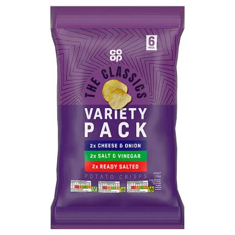 Co-op The Classics Potato Crisps 6 x 25g (150g)