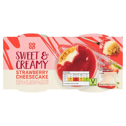 Co-op Strawberry Cheesecake 2 x 100g (200g)
