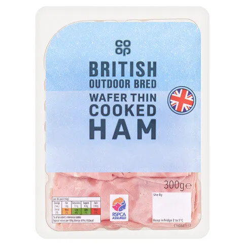 Co-op British Outdoor Bred Wafer Thin Cooked Ham 300g