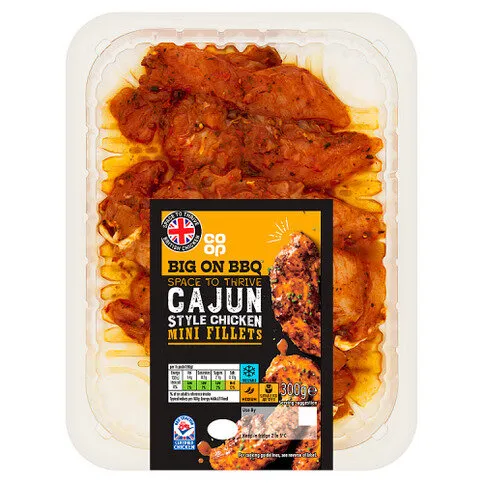 Co-op Big On BBQ Space to Thrive Cajun Style Chicken Mini Fillets 300g