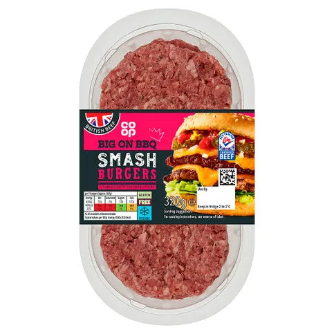 Co-op Big on BBQ Smash Burgers 320g