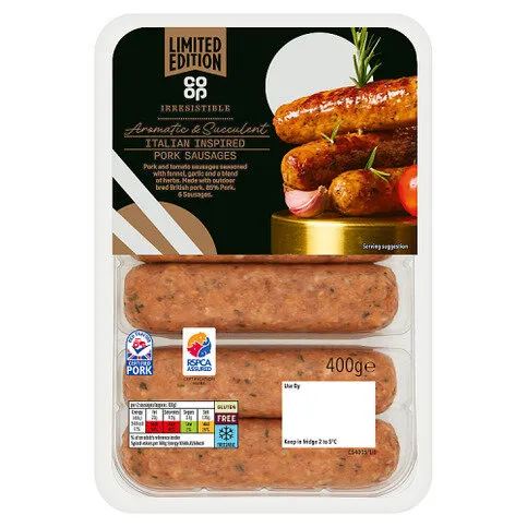 Co-op Irresistible Limited Edition Italian Inspired Pork Sausages 400g