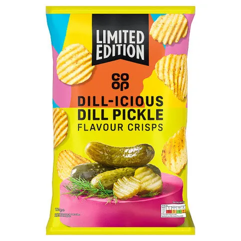 Co-op Limited Edition Dill-Icious Dill Pickle Flavour Crisps 150g