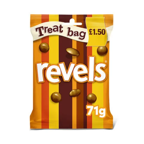 Revels Milk Chocolate with Raisins, Coffee or Orange Treat Bag £1.50 PMP 71g