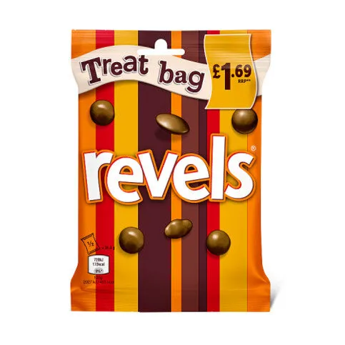 Revels Milk Chocolate Bag wth Raisins, Coffee or Orange 71g