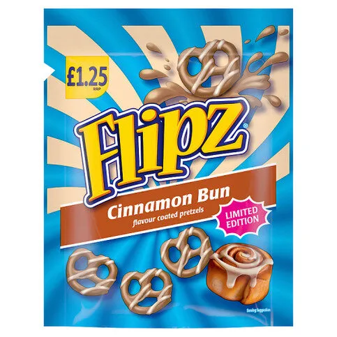 Flipz Limited Edition Cinnamon Bun Flavour Coated Pretzels 80g