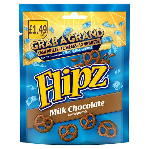 Flipz Milk Chocolate Coated Pretzels 80g