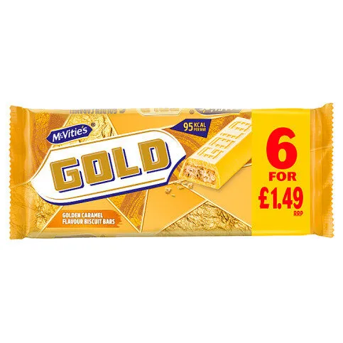 Mcvitie's Gold Golden Caramel Flavour Biscuit Bars 106g