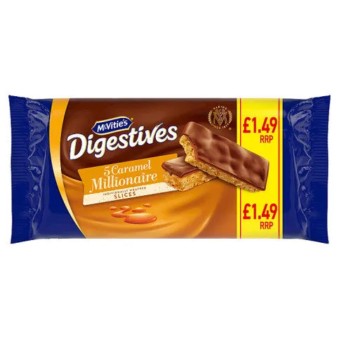 McVities Digestives 5 Caramel Millionaire Digestives 109.9g