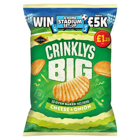 Jacob's Crinklys Big Cheese & Onion Flavour 90g