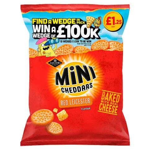 Jacob's Red Leicester Flavour Mini Cheddars 90g