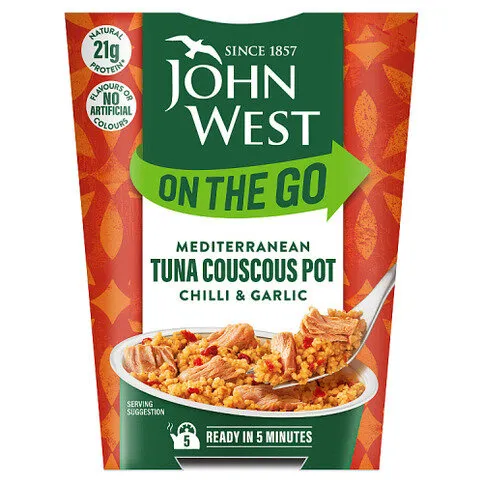 John West On the Go Mediterranean Tuna Couscous Pot Chilli & Garlic 120g