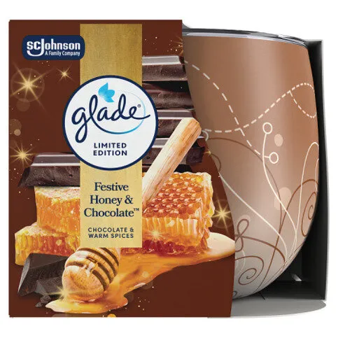 Glade Scented Candle Sleeved Festive Honey and Chocolate 108g