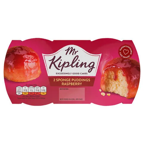 Mr Kipling Raspberry Sponge Puddings 2 x 95g