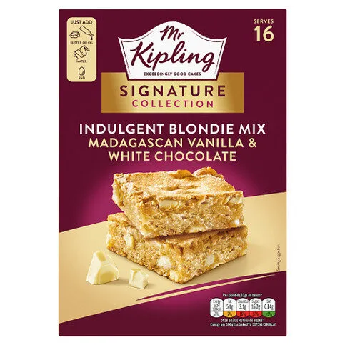 Mr Kipling Signature Collection Madagascan Vanilla & White Chocolate Indulgent Blondie Mix 368g