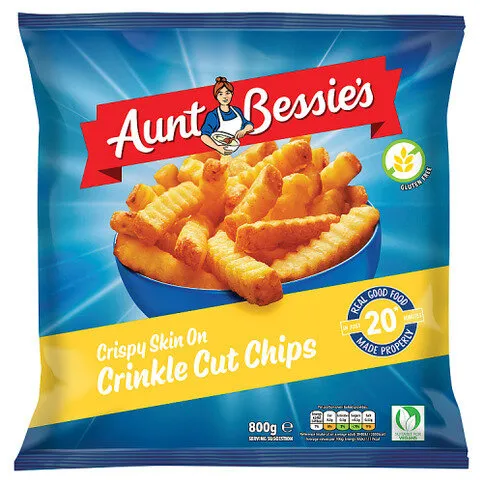 Aunt Bessie's Crispy Skin On Crinkle Cut Chips 800g