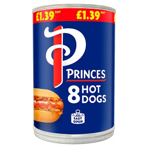 Princes 8 Hot Dogs 400g