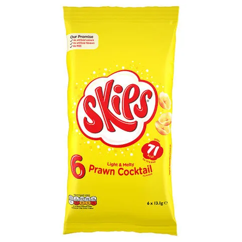Skips Prawn Cocktail Flavour 6 x 13.1g
