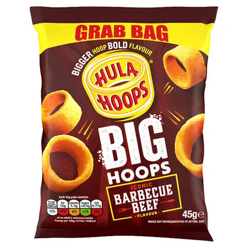 Hula Hoops Big Hoops Iconic Barbecue Beef Flavour 45g