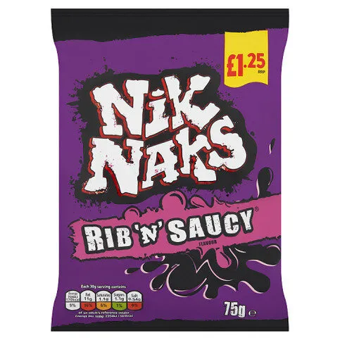 Nik Naks Rib 'N' Saucy Flavour 75g