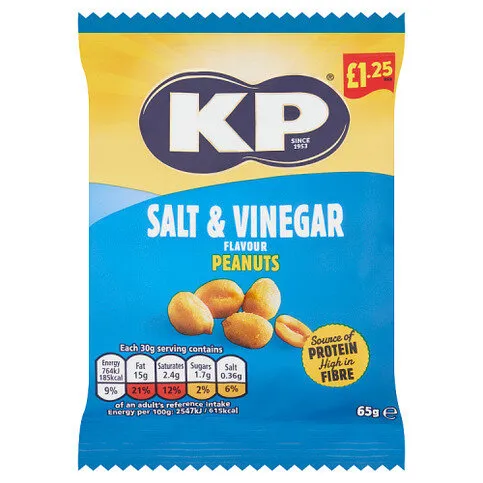 KP Salt & Vinegar Flavour Peanuts 65g