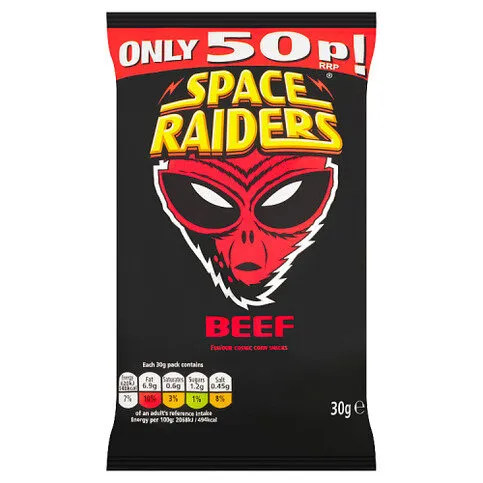 Space Raiders Beef Flavour Cosmic Corn Snacks 30g