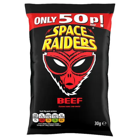 Space Raiders Beef Cosmic Corn Snacks 30g