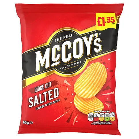 McCoy's Ridge Cut Salted Flavour Potato Crisps 65g