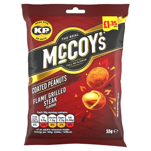 McCoy's Flame Grilled Steak Flavour Coated Peanuts 55g