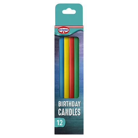 Dr. Oetker 12 Rainbow Birthday Candles