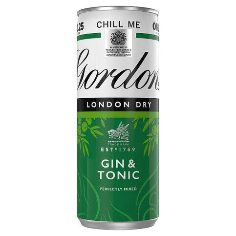 Gordon's Gin & Tonic 5% vol 250ml Can £2.25 PMP