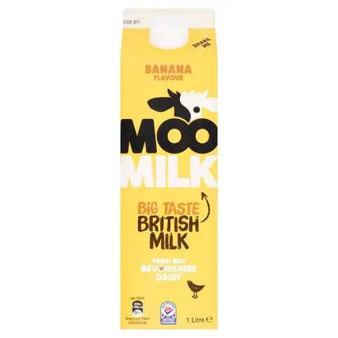 Moo Milk Banana Flavour British Milk 1 Litre
