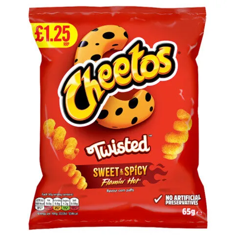 Cheetos Twisted Sweet & Spicy Snacks Crisps 65g