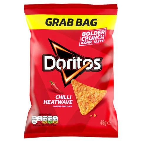 Doritos Chilli Heatwave Tortilla Chips Grab Bag Crisps 48g