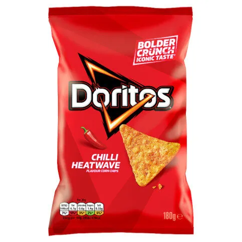 Doritos Chilli Heatwave Tortilla Chips Sharing Bag Crisps 180g