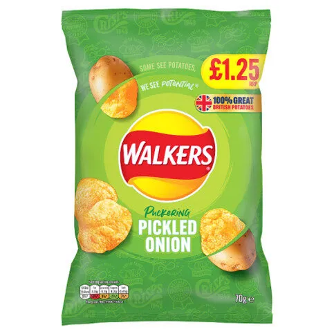 Walkers Pickled Onion Sharing Crisps 70g