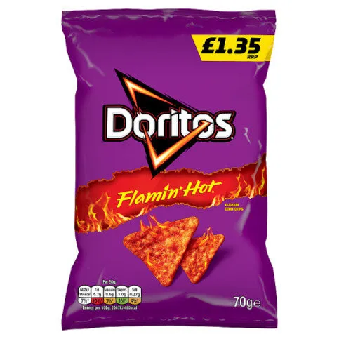 Doritos Flamin' Hot Sharing Bag Crisps 70g