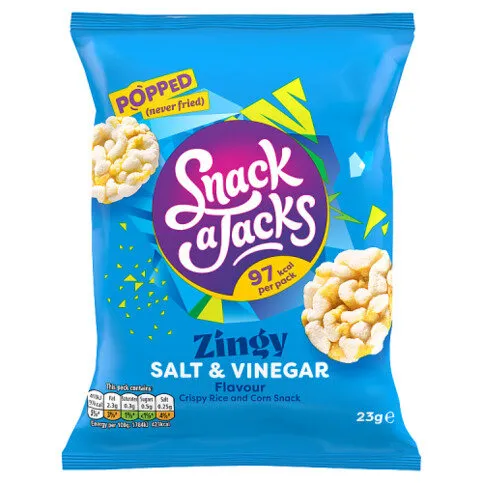 Snack a Jacks Salt & Vinegar Rice Cakes Crisps 23g