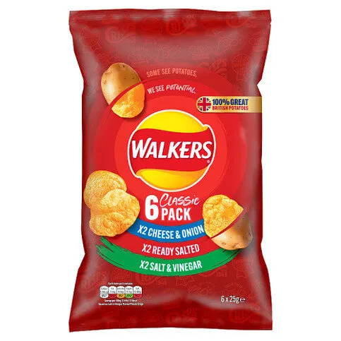 Walkers Classic Variety Multipack Crisps 6x25g