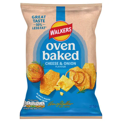 Walkers Baked Cheese & Onion Snacks Grab Bag Crisps 37.5g