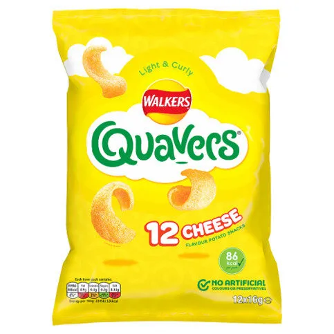 Walkers Quavers Cheese Crisps 12 Pack x 16g