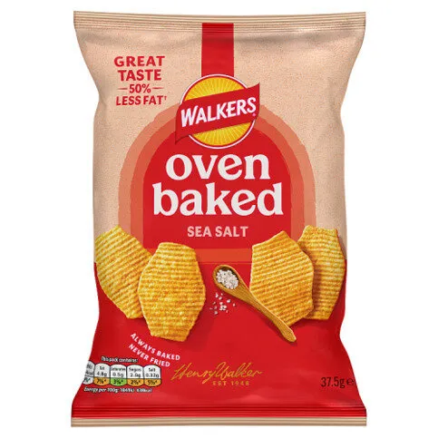 Walkers Baked Sea Salt Snacks Grab Bag Crisps 37.5g