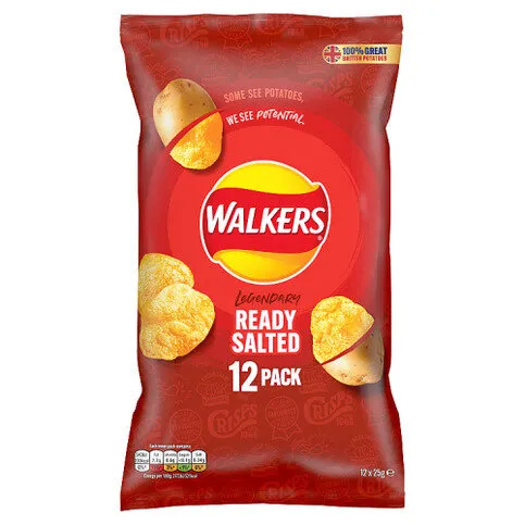 Walkers Ready Salted Multipack Crisps 12x25g