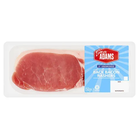 Geo. Adams 5 Unsmoked Back Bacon Rashers 150g