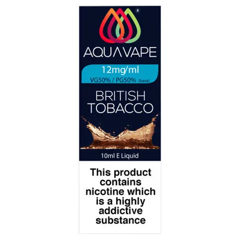 Aqua Vape British Tobacco E-Liquid 12mg