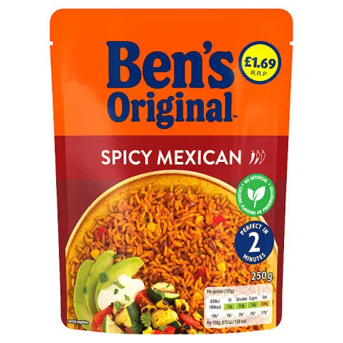 Bens Original PMP £1.69 Spicy Mexican Microwave Rice 250g