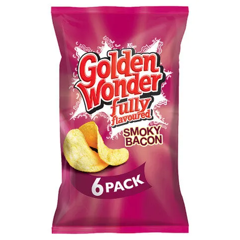 Golden Wonder Fully Flavoured Smoky Bacon 6 x 25g