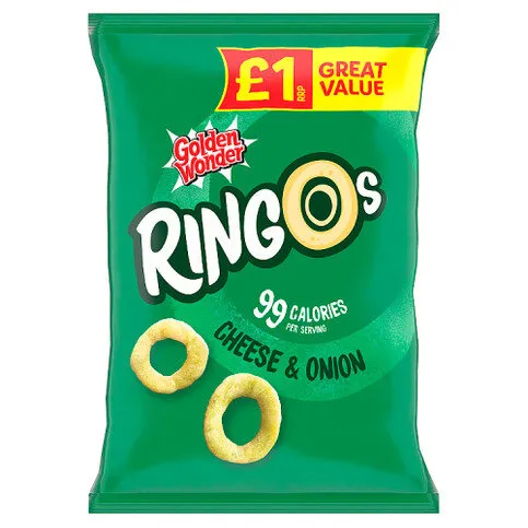 Golden Wonder Ringos Cheese & Onion 40g