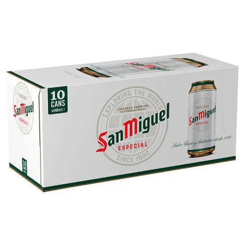 San Miguel Premium Lager Beer 10 x 440ml Cans